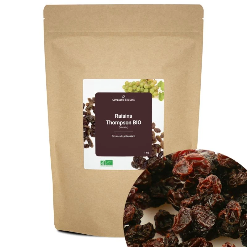 Raisins Thompson BIO (séchés) - Source De Potassium 1 Raisins Thompson BIO (séchés) - Source De Potassium